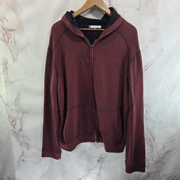 ibex Other - Ibex Hoodie Mens Large Red Zip Jacket Zip Merino Wool Maroon